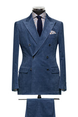 Slate Blue Baby Rib Cotton Silk