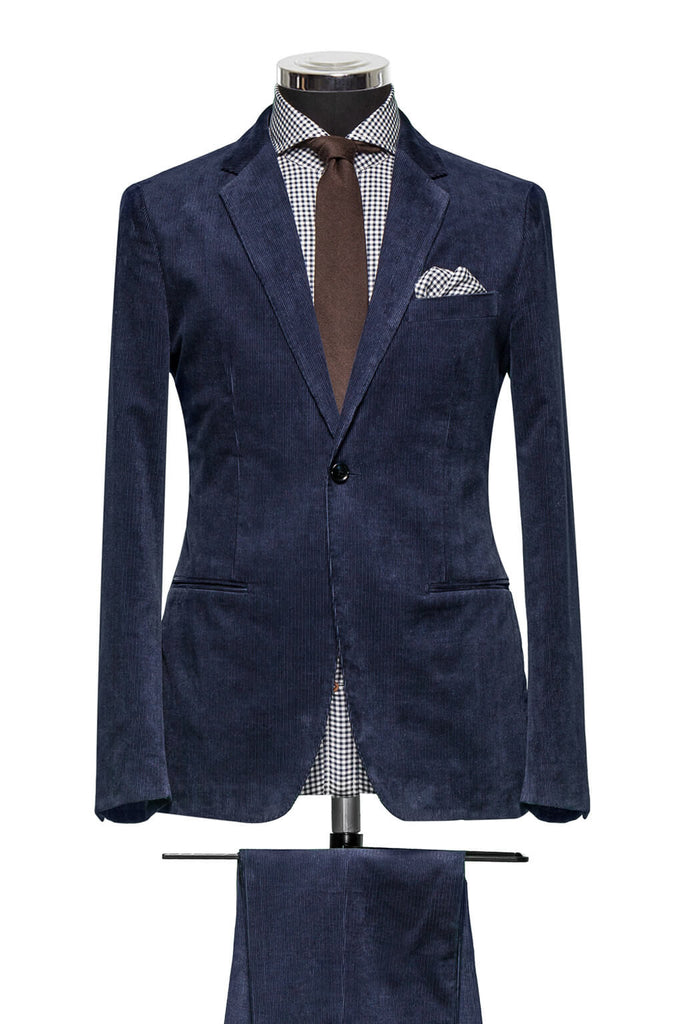 Dark Blue Baby Rib Cotton Silk