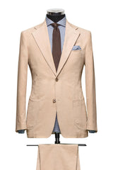 Beige Baby Rib Cotton Silk