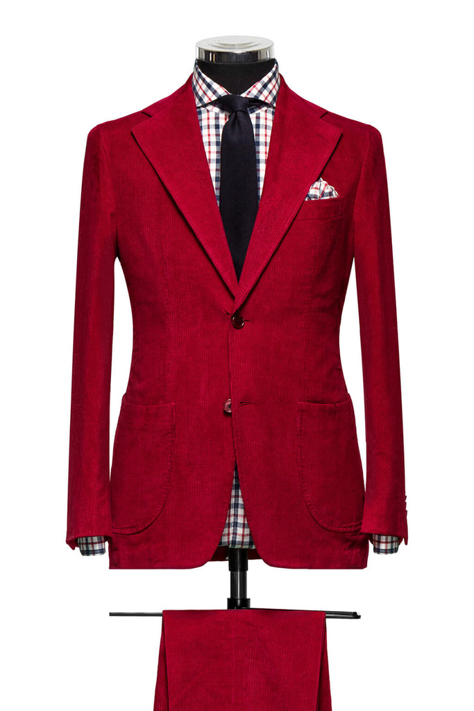 Red Baby Rib Cotton Silk