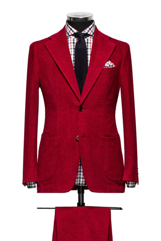 Red Baby Rib Cotton Silk