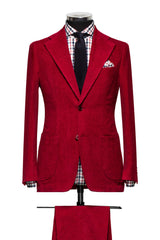 Red Baby Rib Cotton Silk