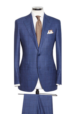 Mid Blue Saxony Soft Overcheck