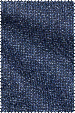 Mid Blue Houndstooth Soft Tweed