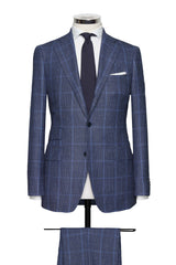 Dark Blue Houndstooth Lavender Blue Windowpane