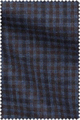 Blue Brown Check Sharkskin