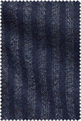 Navy Light Blue Stripe Slightly Brushed Baby Alpaca