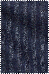 Navy Light Blue Stripe Slightly Brushed Baby Alpaca