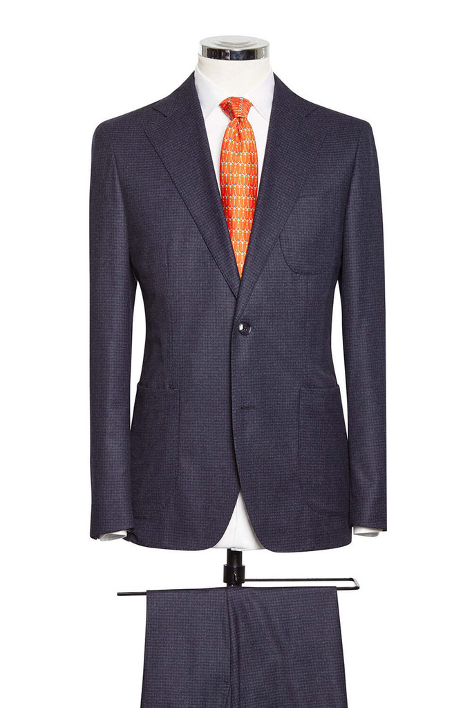Dark Blue Checked Flannel