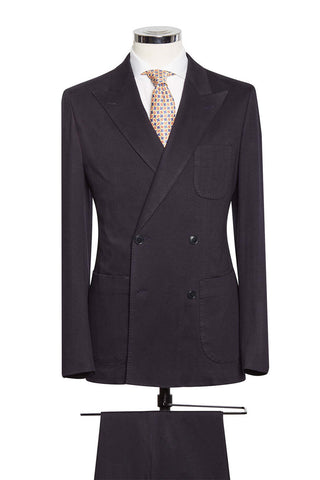 Midnight Blue Herringbone Knit