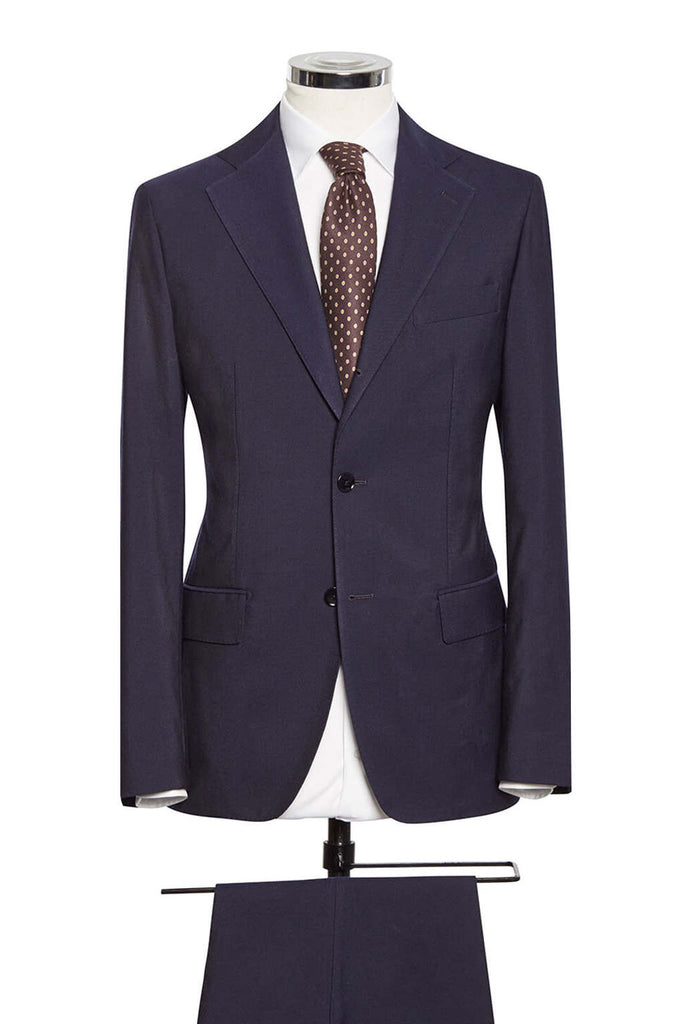 Midnight Blue Twill Washed Wool