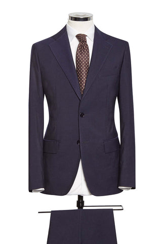 Midnight Blue Twill Washed Wool
