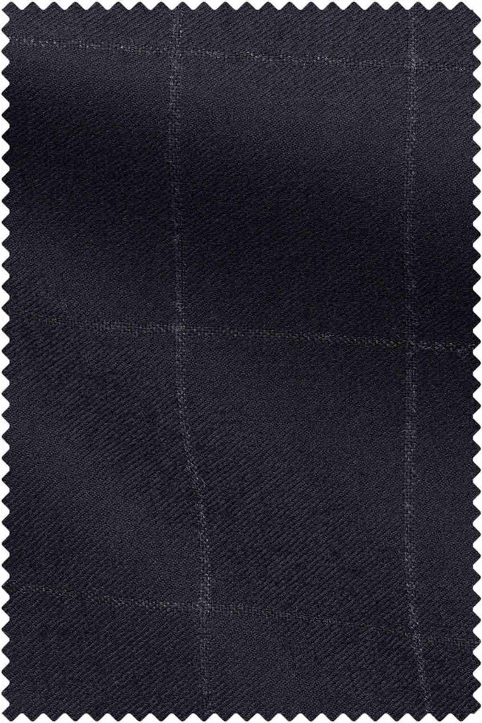 Midnight Blue Saxony Mid Grey Windowpane