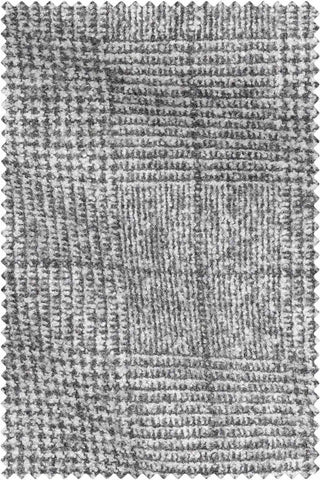 Light Grey Glencheck Baby Alpaca Cotton Bouclé