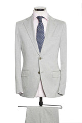 Light Grey Herringbone Knit