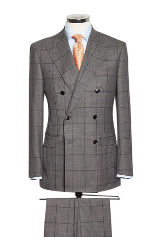 Mid Grey Sharkskin Black Windowpane