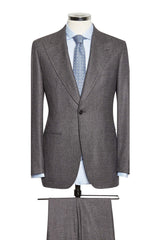 Dark Grey Saxony Fine Houndstooth