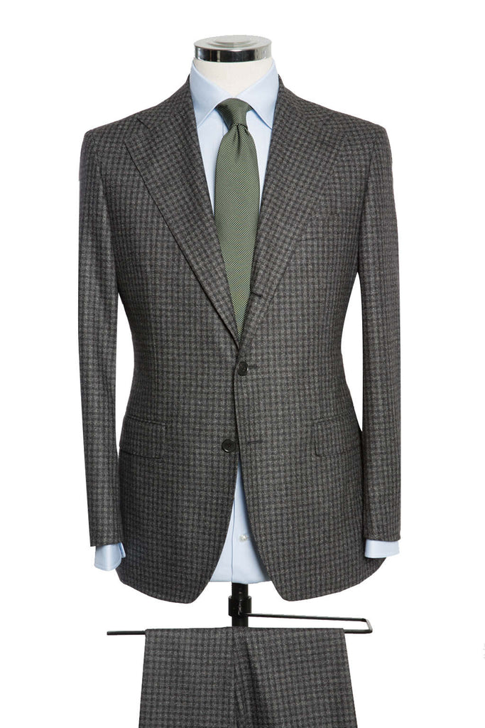 Dark Grey Check Mouliné
