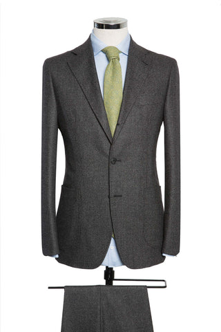 Dark Grey Houndstooth Soft Tweed