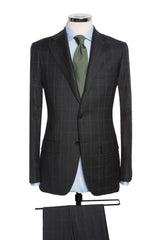Charcoal Saxony Light Grey Windowpane