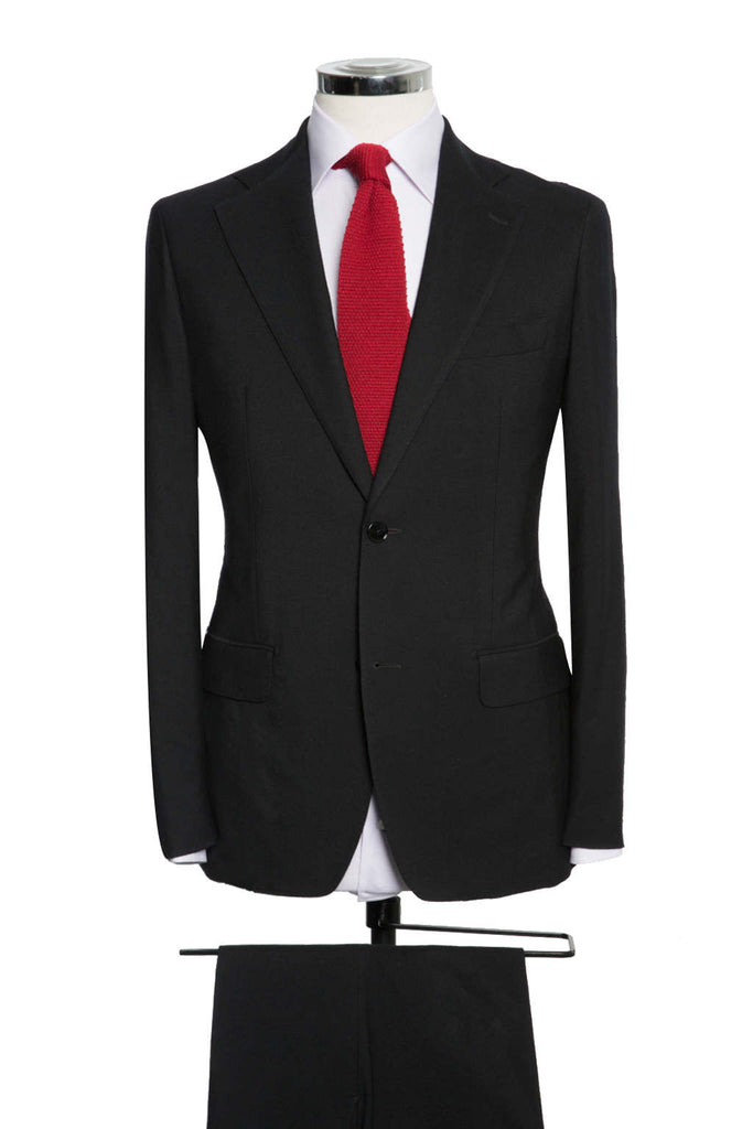 Black Twill Washed Wool