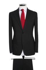 Black Twill Washed Wool