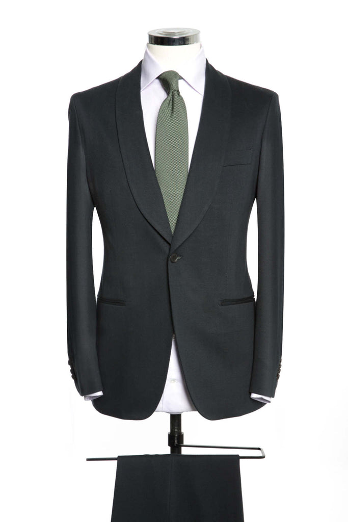 Dark Green Herringbone Knit