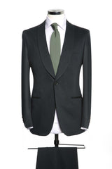 Dark Green Herringbone Knit