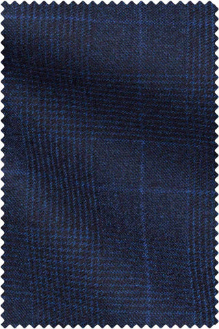 Mid Blue Glencheck Slightly Brushed