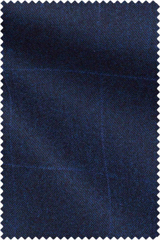 Navy Sharkskin Fine Windowpane Slightly Brushed