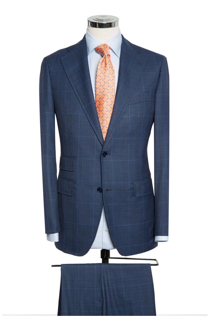 Mid Blue Glencheck Bright Blue Windowpane