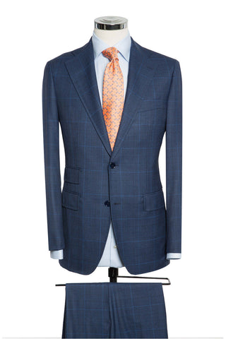 Mid Blue Glencheck Bright Blue Windowpane