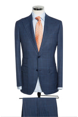 Mid Blue Glencheck Bright Blue Windowpane