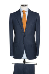 Navy Fine Houndstooth