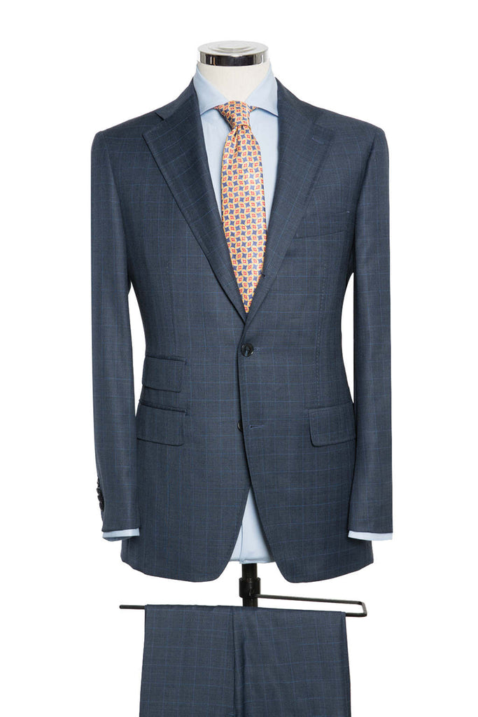 Slate Blue Fine Glencheck