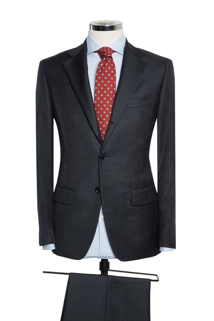 Midnight Blue Glencheck Fine Blue Overcheck