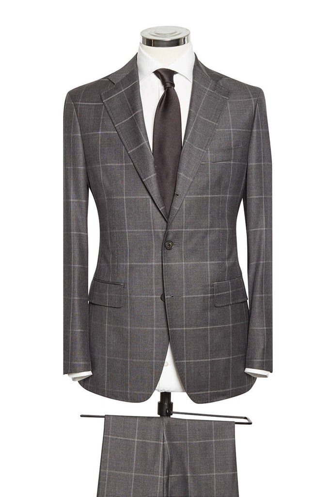 Dark Grey Sharkskin Light Grey Windowpane