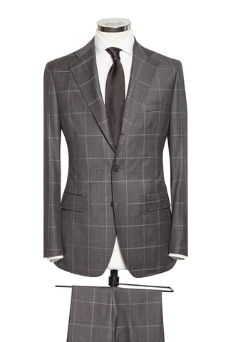 Dark Grey Sharkskin Light Grey Windowpane