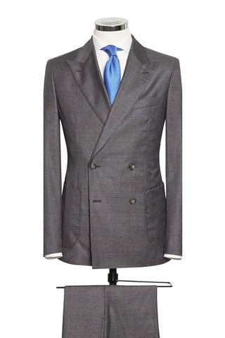 Dark Grey Glencheck Mid Blue Overcheck