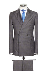 Dark Grey Glencheck Mid Blue Overcheck