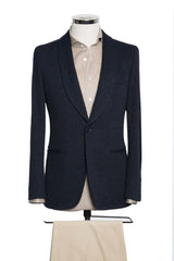 Dark Blue Giro Inglese with Baby Alpaca