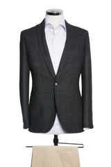 Charcoal Faux Uni Soft Tweed