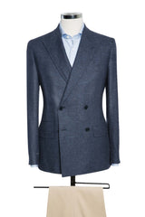 Dark Glencheck Wool-Silk-Cashmere