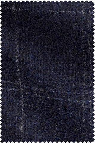 Dark Blue Faux Uni Light Grey Windowpane