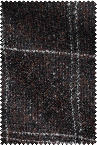 Dark Brown Faux Uni Off White Windowpane