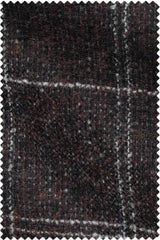 Dark Brown Faux Uni Off White Windowpane