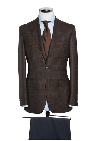 Dark Brown Glencheck Blue Windowpane