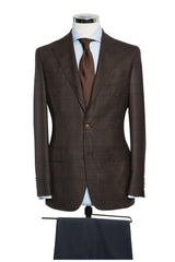 Dark Brown Glencheck Blue Windowpane
