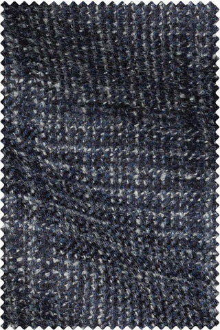 Slate Blue Glencheck Wool-Silk-Cashmere