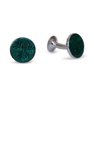 Codis Maya Clover Cufflink Dark Green